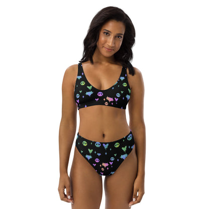 Pastel Goth high-waisted bikini