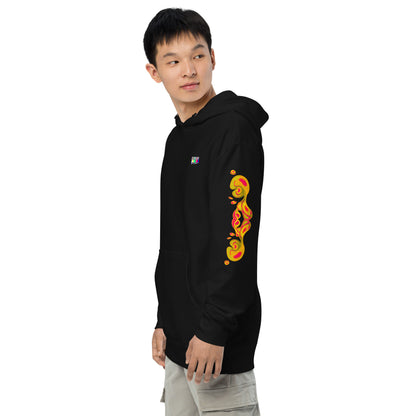 Skeleton in Lava Unisex midweight hoodie