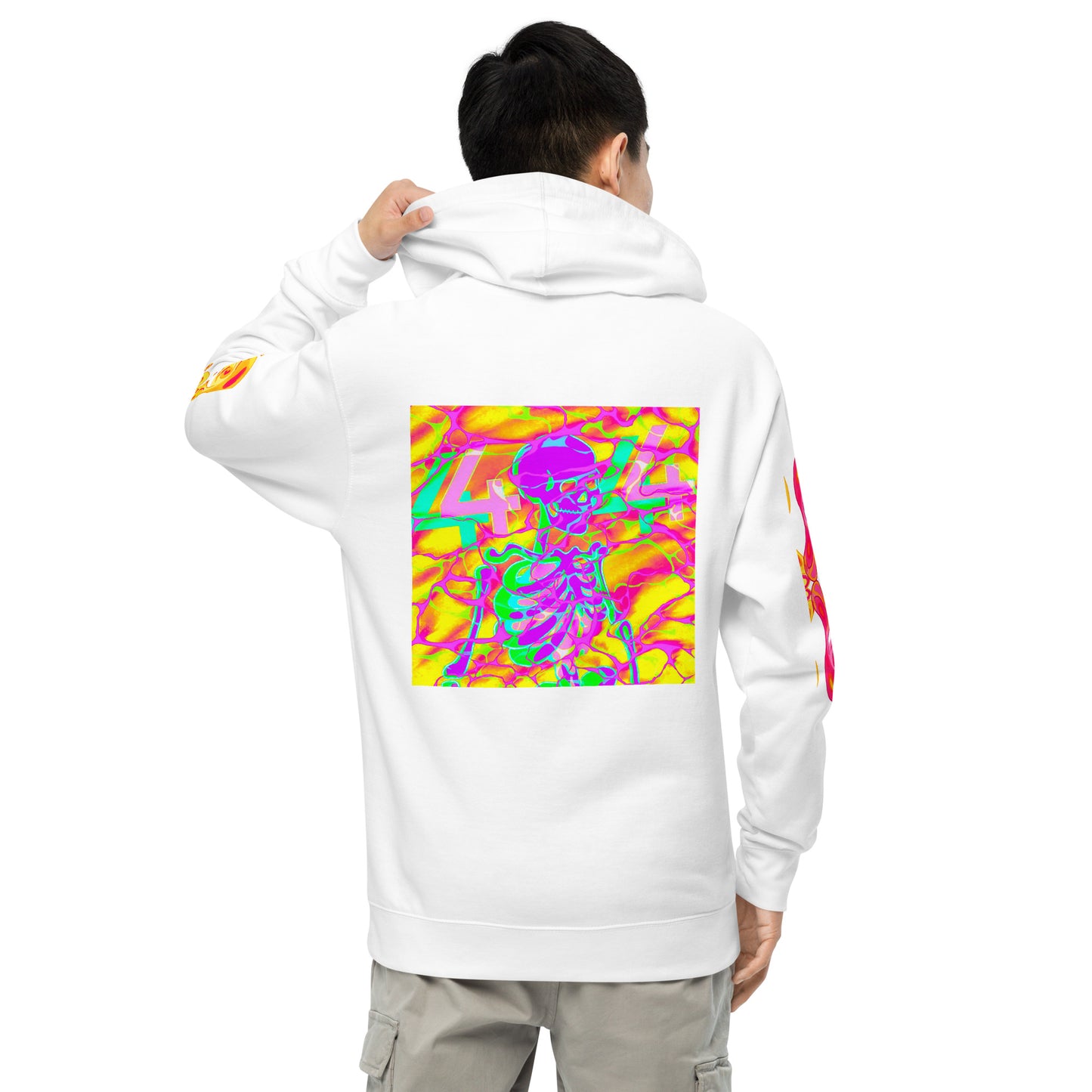 Skeleton in Lava Unisex midweight hoodie