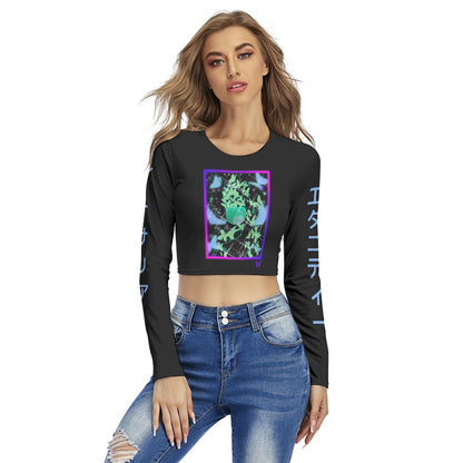 Ethereal Jellyfish Women's Round Neck Crop Top T-Shirt