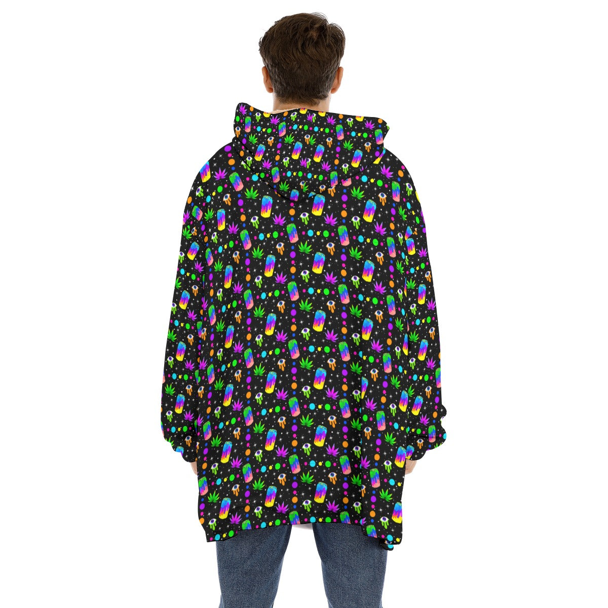 Space Candy Unisex Sherpa Fleece Hoodie Blanket