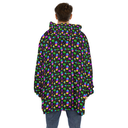 Space Candy Unisex Sherpa Fleece Hoodie Blanket