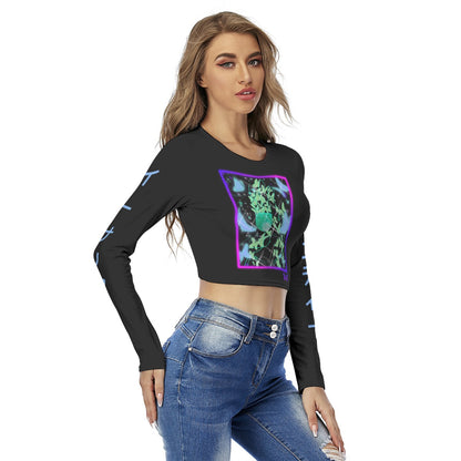 Ethereal Jellyfish Women's Round Neck Crop Top T-Shirt