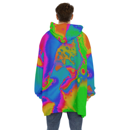 Acid Fuzz Unisex Sherpa Fleece Hoodie Blanket