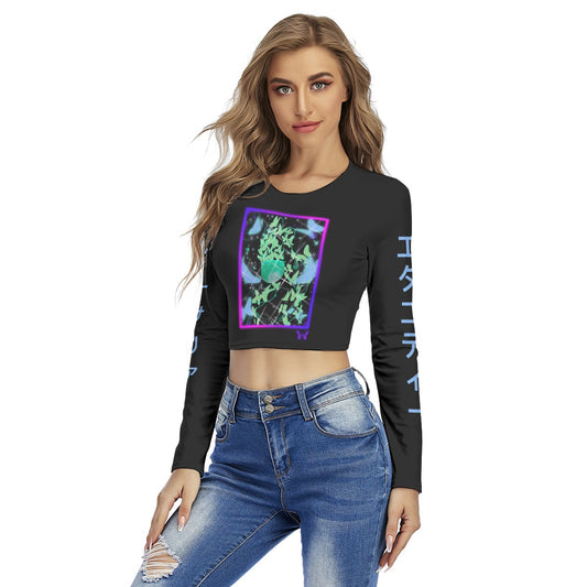 Ethereal Jellyfish Women's Round Neck Crop Top T-Shirt