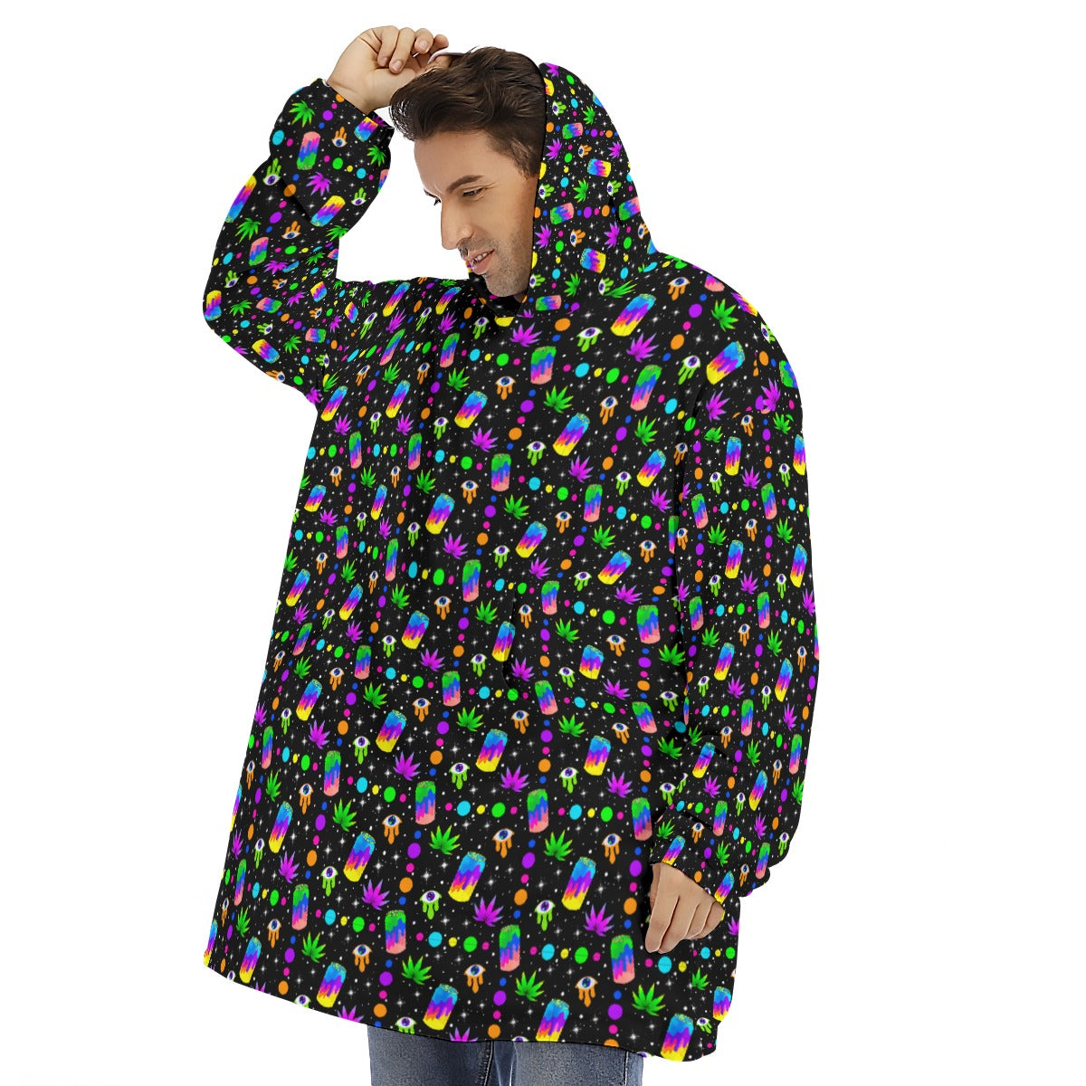 Space Candy Unisex Sherpa Fleece Hoodie Blanket